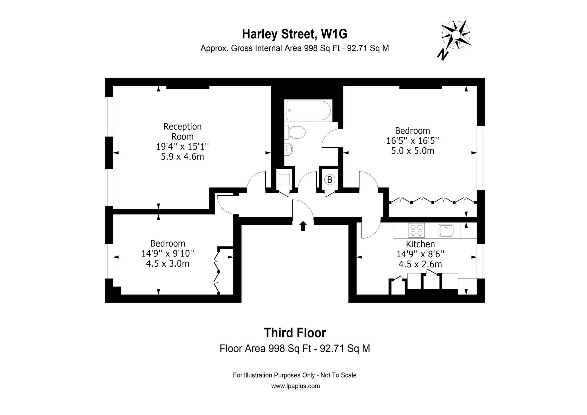 2 bedrooms flat, 143 Flat E Harley Street Marylebone London