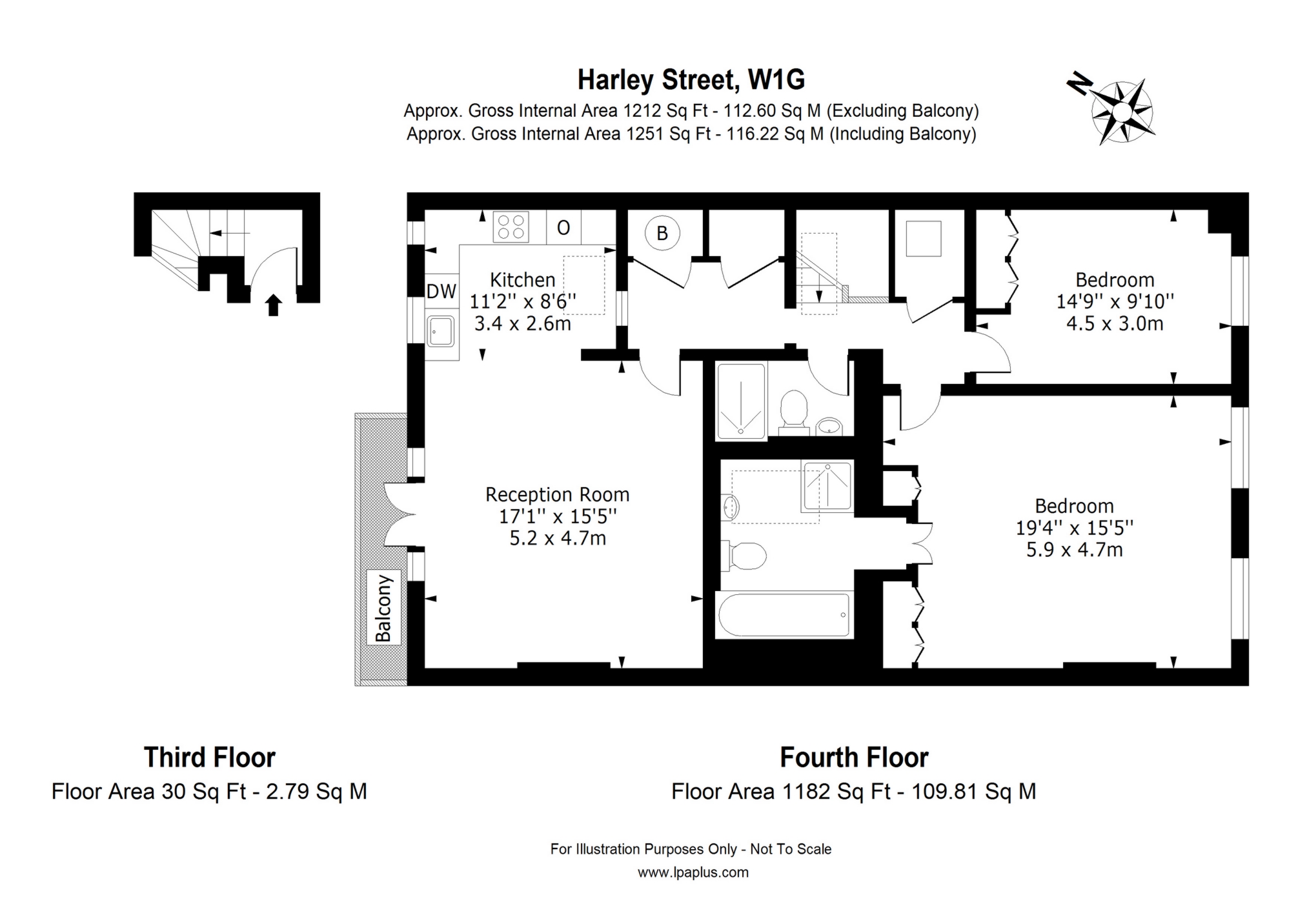 2 bedrooms flat, 143 Flat F Harley Street Marylebone London