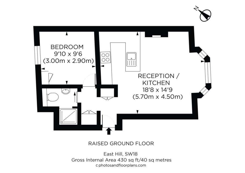 1 bedroom flat, 80 2 East Hill Wandsworth