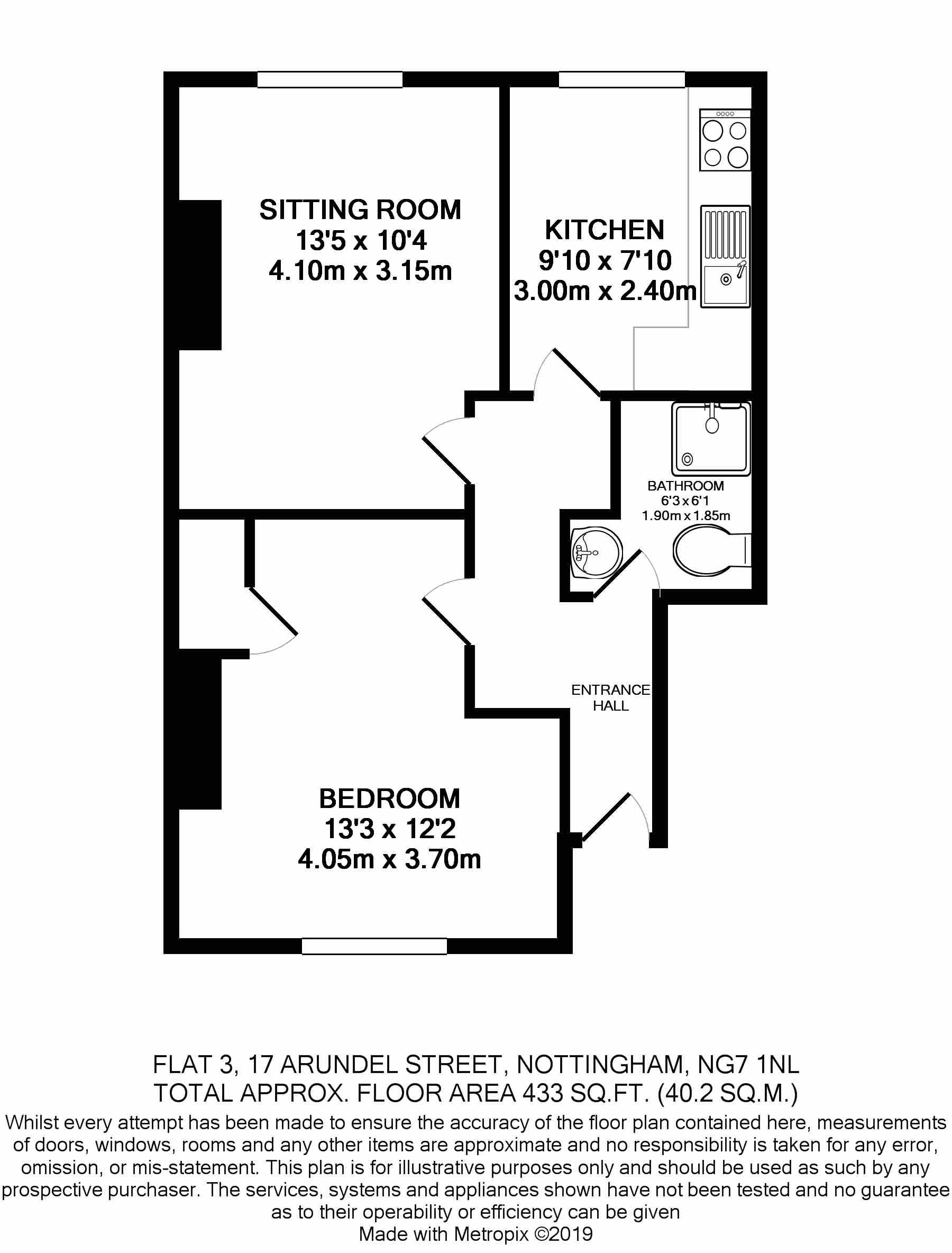 1 bedroom apartment, 17 Flat 3 Arundel Street Nottingham Nottingham Nottinghamshire